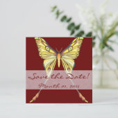  gele vlinderuitvindingen kaart (Staand voorkant)