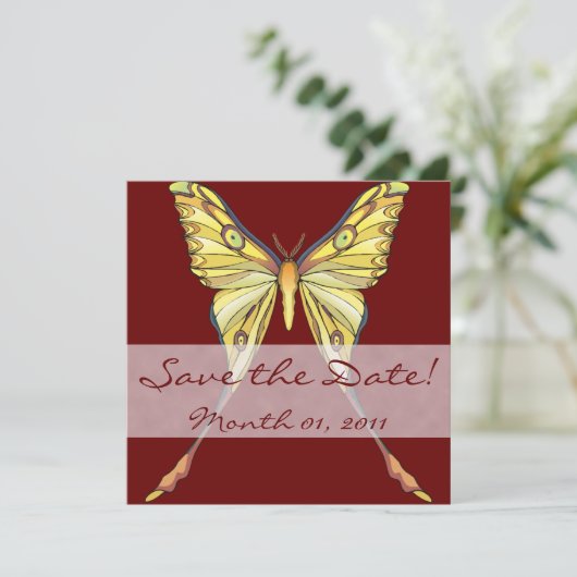  gele vlinderuitvindingen kaart (Staand voorkant)