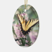 Gele vlinderversiering keramisch ornament (Links)