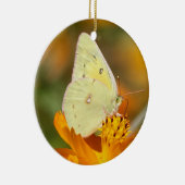 Gele vlinderversiering keramisch ornament (Rechts)