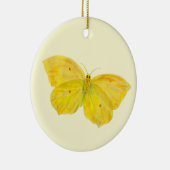 Gele vlindervliegende brimstone keramisch ornament (Rechts)