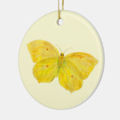 Gele vlindervliegende brimstone keramisch ornament (Links)