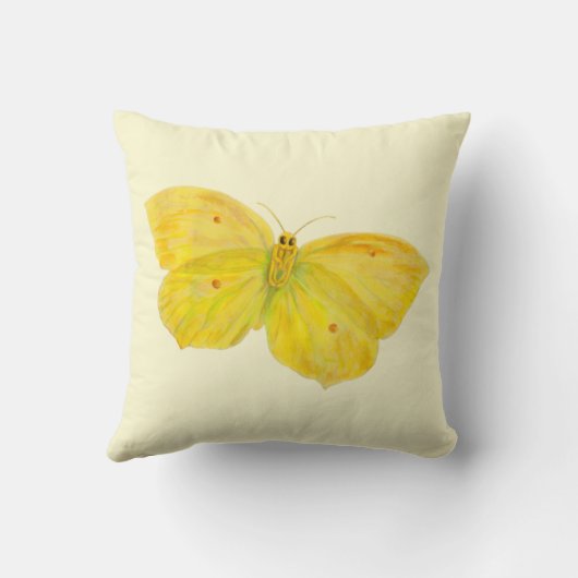 Gele vlindervliegende brimstone kussen (Achterkant)