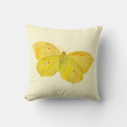 Gele vlindervliegende brimstone kussen (Voorkant)