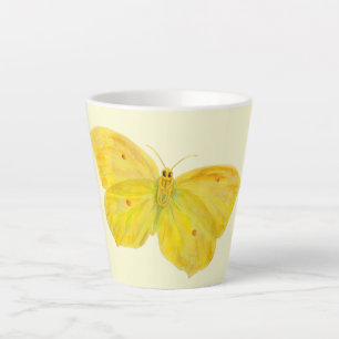 Gele vlindervliegende brimstone latte mok