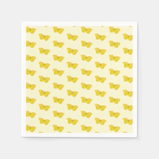 Gele vlindervliegende brimstone servet (Voorkant)