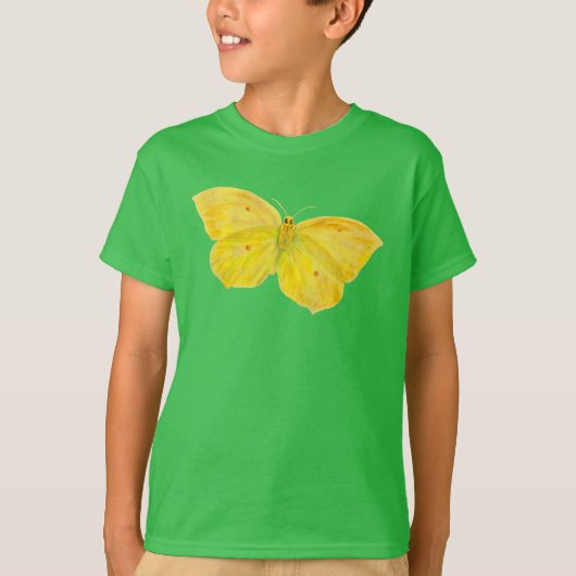 Gele vlindervliegende brimstone t-shirt (Voorkant)