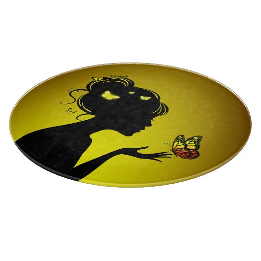 Gele vlindervrouw snijplank (Hoek)