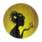 Gele vlindervrouw snijplank (Voorkant)