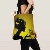 Gele vlindervrouw tote bag (Dichtbij)