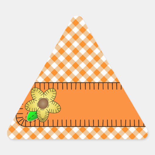 Gele Vloer Gingham BackgroundTriangle Sticker (Voorkant)