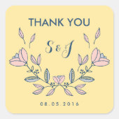 Gele  Vloerweddenschap Dank je Sticker (Voorkant)