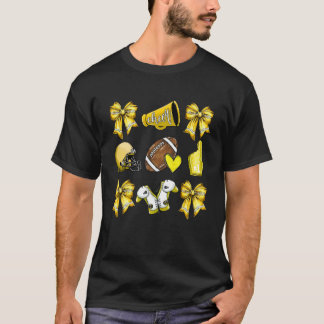 Gele Voetbal Moeder Coquette Strikken Game Day Voe T-shirt