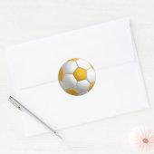 Gele Voetbal Sportspeler Ronde Stickers (Envelop)