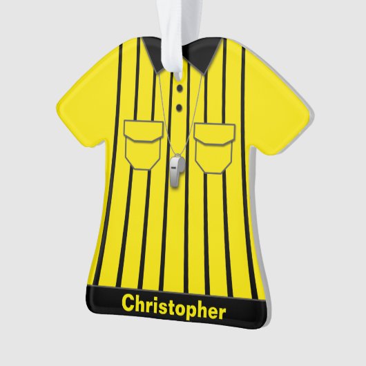 Gele voetganger Referereer Uniform Personalized Ornament (voorkant)