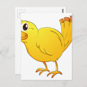 Gele vogel briefkaart (Voorkant / Achterkant)