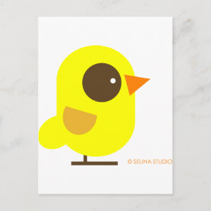 Gele vogel briefkaart