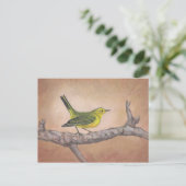 Gele vogel briefkaart (Staand voorkant)