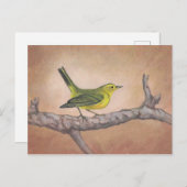Gele vogel briefkaart (Voorkant / Achterkant)