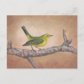 Gele vogel briefkaart (Voorkant)