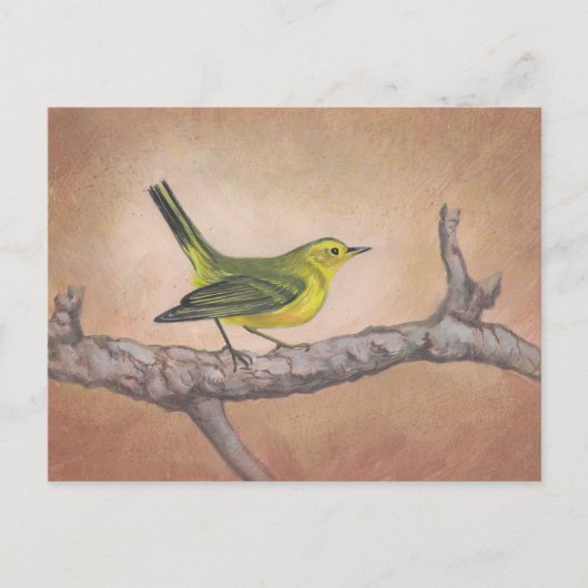 Gele vogel briefkaart (Voorkant)