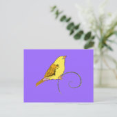 Gele vogel briefkaart (Staand voorkant)