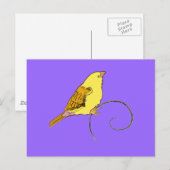 Gele vogel briefkaart (Voorkant / Achterkant)