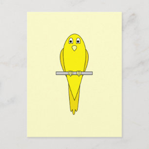 Gele vogel. Canarische. Briefkaart
