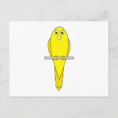 Gele vogel. Canarische. Op wit. Briefkaart (Voorkant)