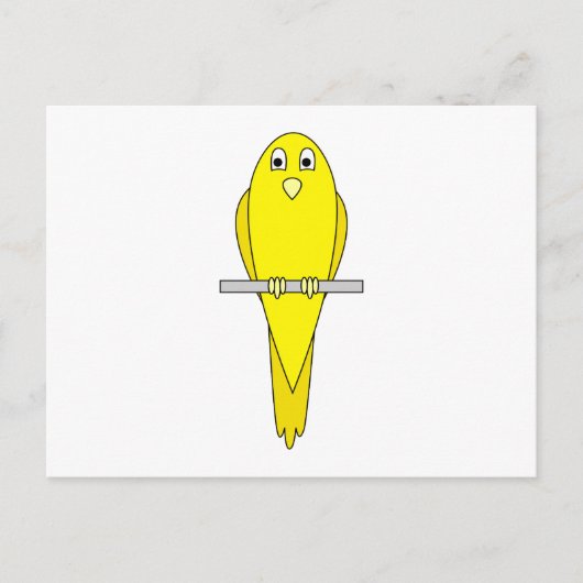 Gele vogel. Canarische. Op wit. Briefkaart (Voorkant)