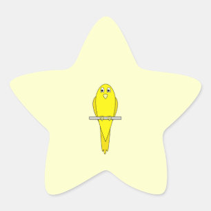 Gele vogel. Canarische. Ster Sticker