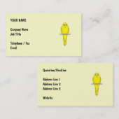 Gele vogel. Canarische. Visitekaartje (Voorkant / Achterkant)