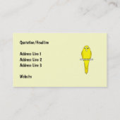 Gele vogel. Canarische. Visitekaartje (Achterkant)