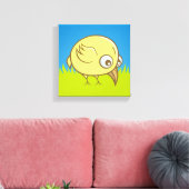 Gele vogel cartoon canvas afdruk (Insitu (Woonkamer))