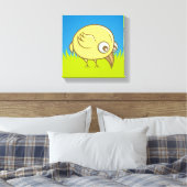 Gele vogel cartoon canvas afdruk (Insitu (Slaapkamer))