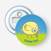 Gele vogel cartoon flesopener button flesopener (Voorkant)