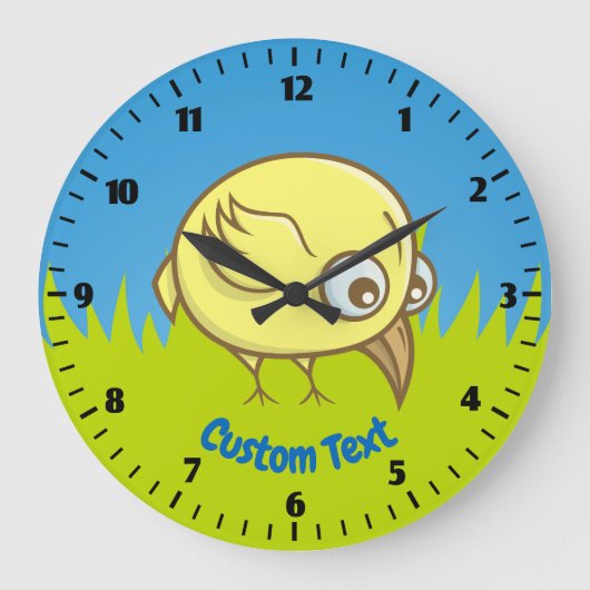 Gele Vogel Cartoon Grote Klok (Voorkant)
