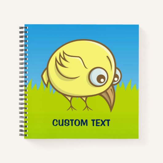 Gele Vogel Cartoon Notitieboek (Voorkant)