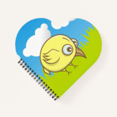 Gele Vogel Cartoon Notitieboek (Voorkant)
