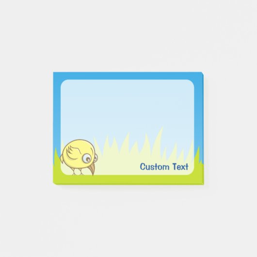 Gele Vogel Cartoon Post-it® Notes (Voorkant)