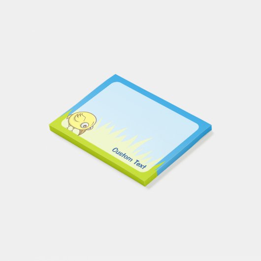 Gele Vogel Cartoon Post-it® Notes (Schuin)