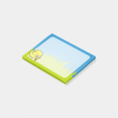Gele vogel cartoon post-it® notes (Schuin)