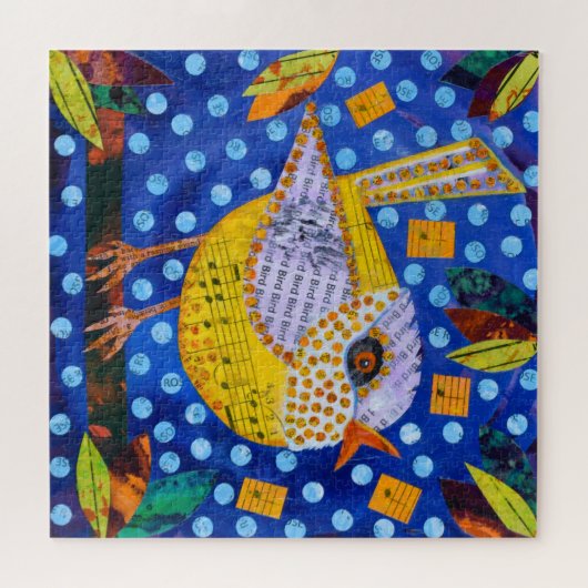 Gele vogel legpuzzel (Horizontaal)