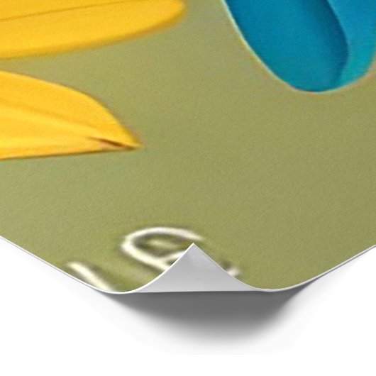 Gele vogel op bijkantoor poster (Hoek)