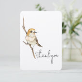 Gele vogel op een filiaal bedankt (Staand voorkant)