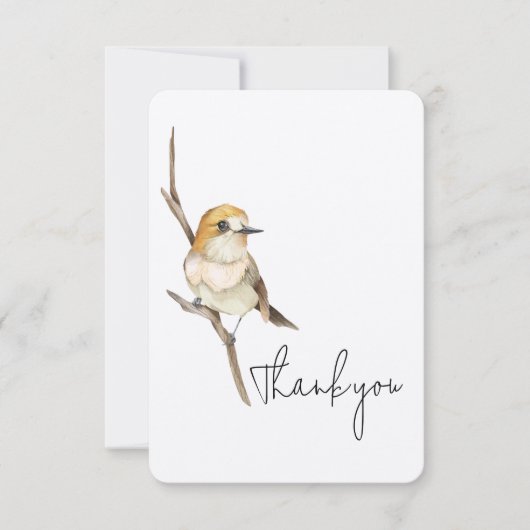 Gele vogel op een filiaal bedankt (Voorkant)