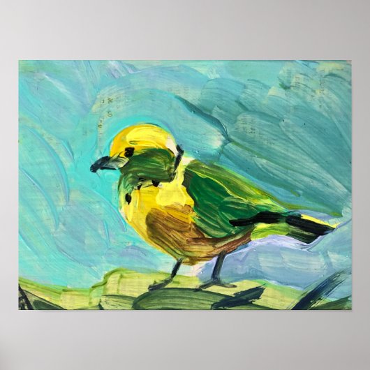 Gele vogel poster (Voorkant)