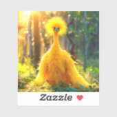 Gele vogel sticker (Vel)