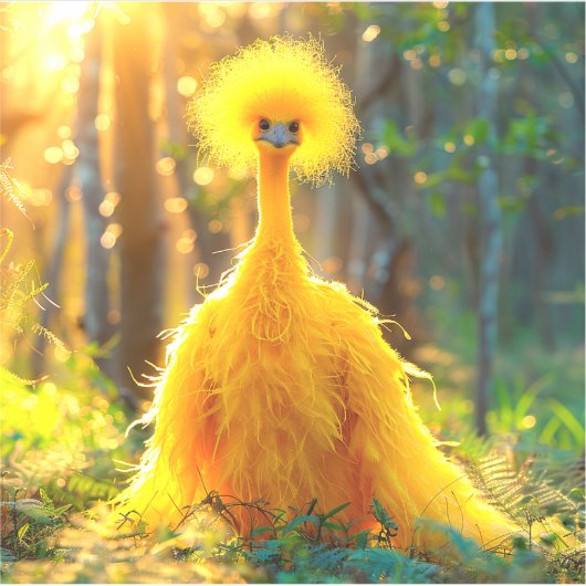 Gele vogel sticker (Voorkant)