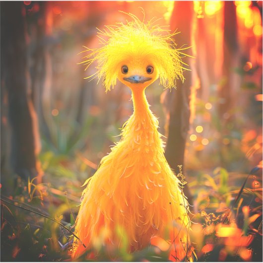 Gele vogel sticker (Voorkant)